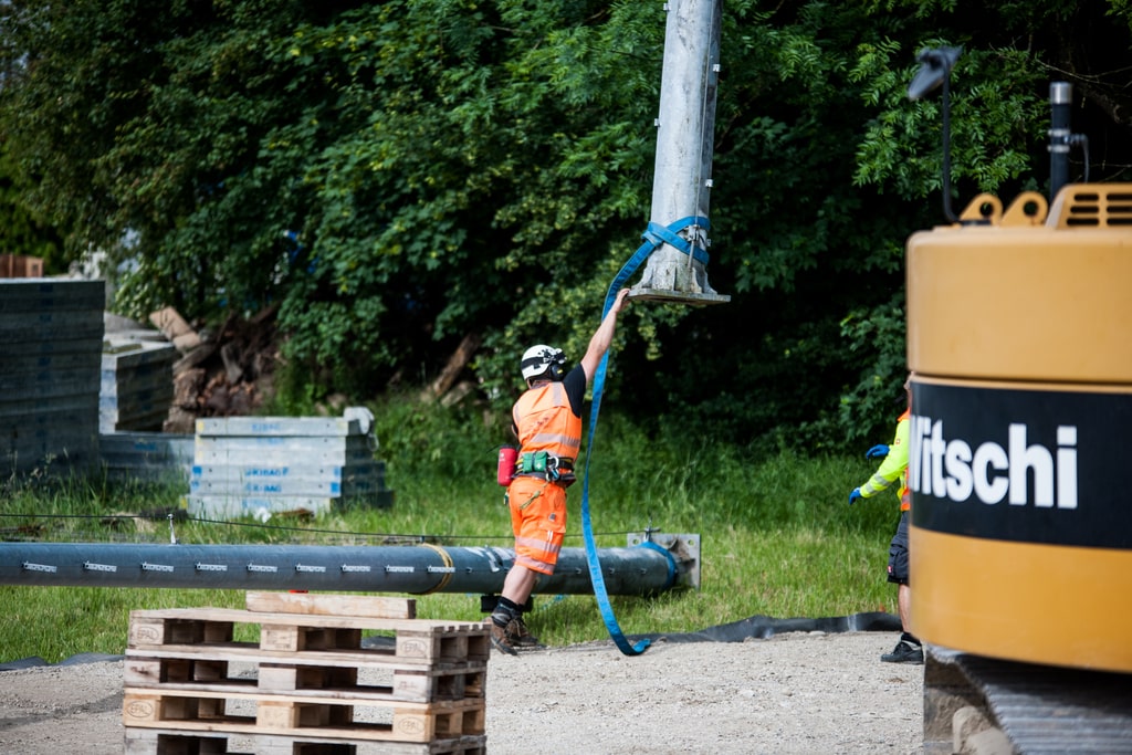 22.05.2020; Langenthal;  News; Demontage Flutlichtanlage;  (André Grossenbacher/FC Langenthal Official)