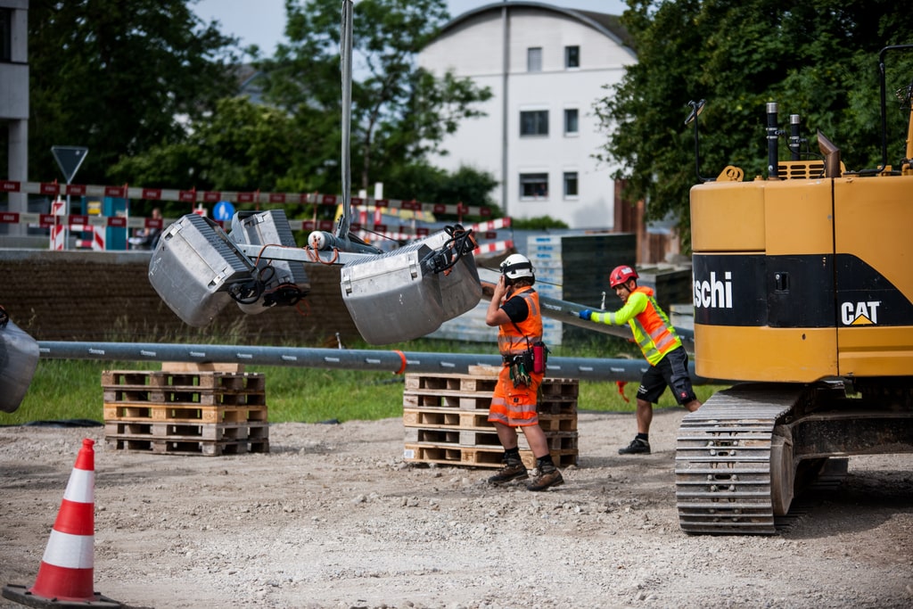 22.05.2020; Langenthal;  News; Demontage Flutlichtanlage;  (André Grossenbacher/FC Langenthal Official)